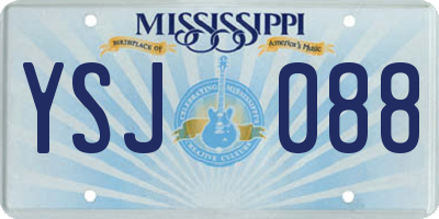 MS license plate YSJ088