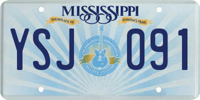 MS license plate YSJ091