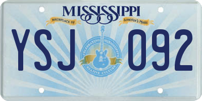 MS license plate YSJ092