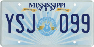 MS license plate YSJ099