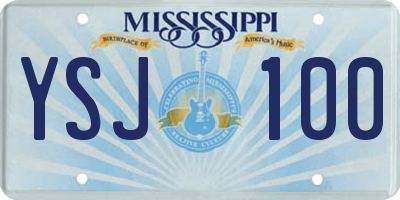 MS license plate YSJ100