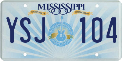 MS license plate YSJ104