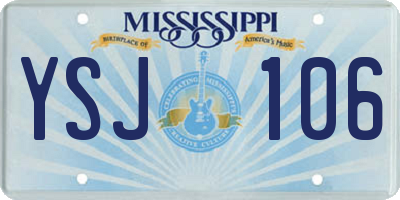 MS license plate YSJ106