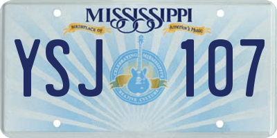 MS license plate YSJ107