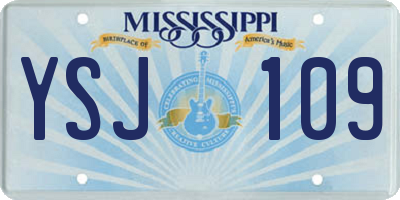 MS license plate YSJ109