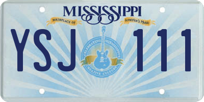 MS license plate YSJ111