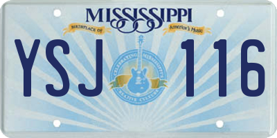 MS license plate YSJ116
