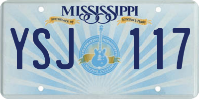 MS license plate YSJ117