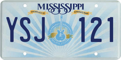 MS license plate YSJ121