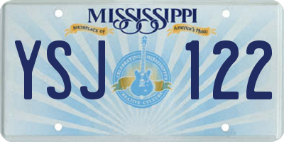 MS license plate YSJ122