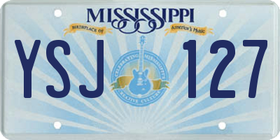 MS license plate YSJ127