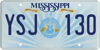 MS license plate YSJ130