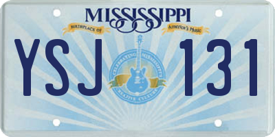MS license plate YSJ131