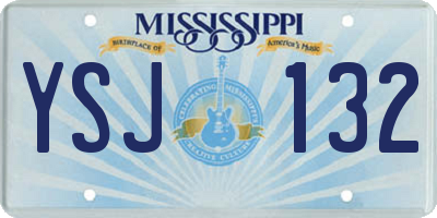MS license plate YSJ132