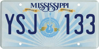 MS license plate YSJ133