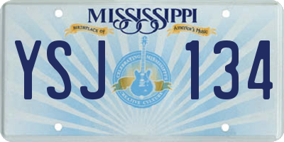MS license plate YSJ134