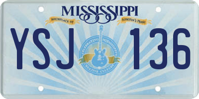 MS license plate YSJ136