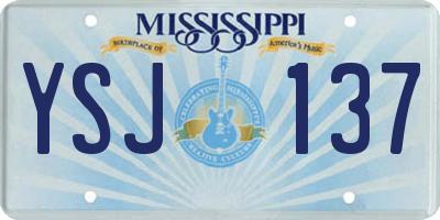 MS license plate YSJ137