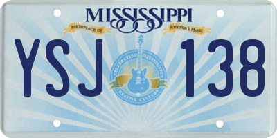 MS license plate YSJ138