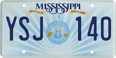 MS license plate YSJ140