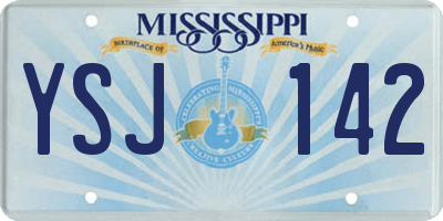 MS license plate YSJ142
