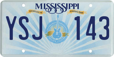 MS license plate YSJ143