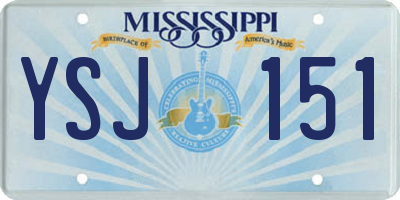 MS license plate YSJ151