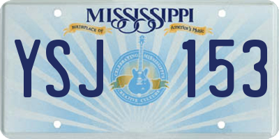 MS license plate YSJ153
