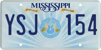 MS license plate YSJ154