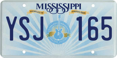 MS license plate YSJ165
