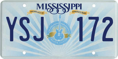 MS license plate YSJ172
