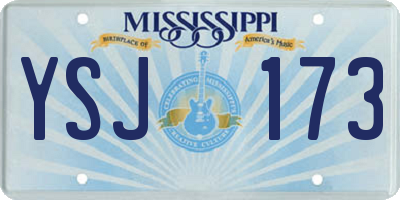 MS license plate YSJ173