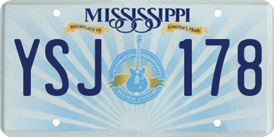 MS license plate YSJ178