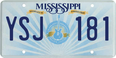 MS license plate YSJ181