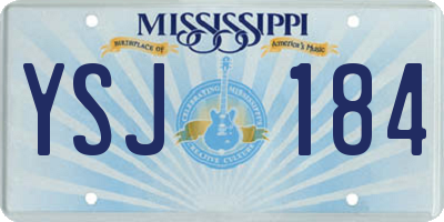 MS license plate YSJ184