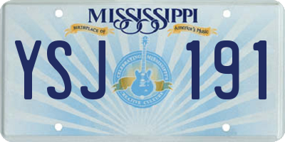 MS license plate YSJ191