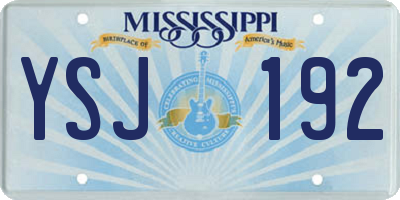 MS license plate YSJ192