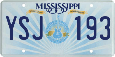 MS license plate YSJ193
