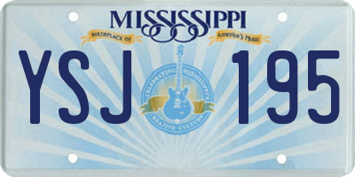 MS license plate YSJ195