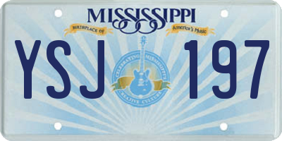 MS license plate YSJ197