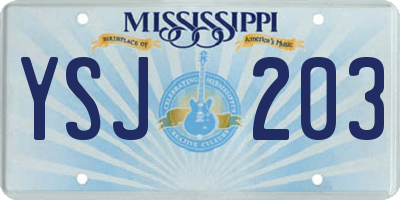 MS license plate YSJ203