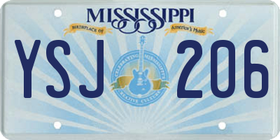 MS license plate YSJ206