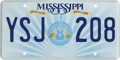 MS license plate YSJ208
