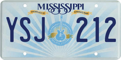 MS license plate YSJ212