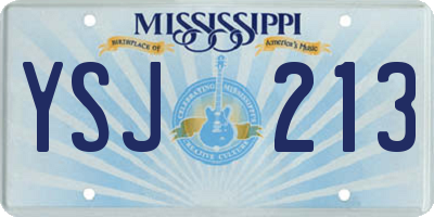 MS license plate YSJ213