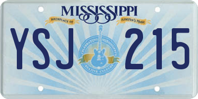 MS license plate YSJ215