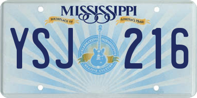 MS license plate YSJ216