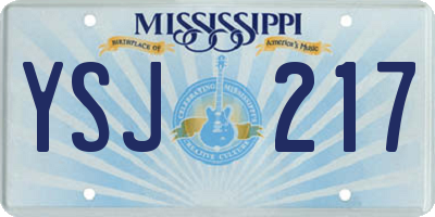 MS license plate YSJ217