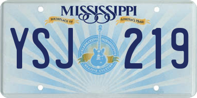 MS license plate YSJ219