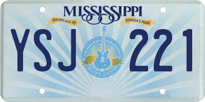 MS license plate YSJ221